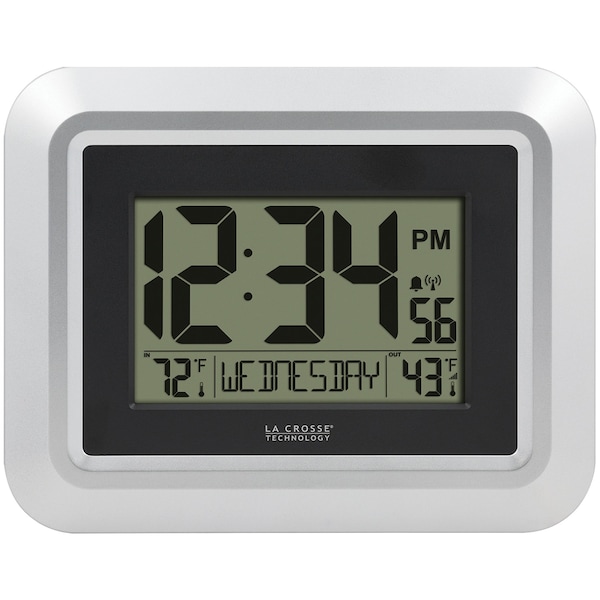 La Crosse Technology Atomic Digital Wall Clock with Indoor/Outdoor